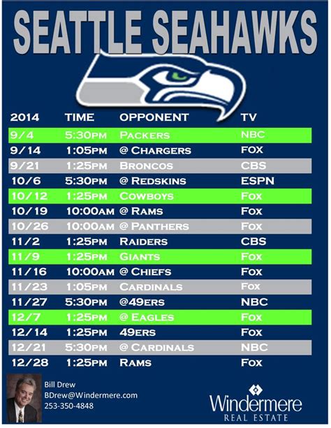 seahawks scheduke